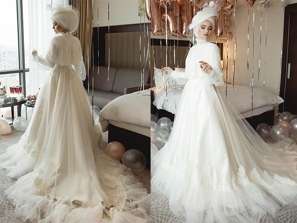  انتخاب لباس عروس شیک با حجاب